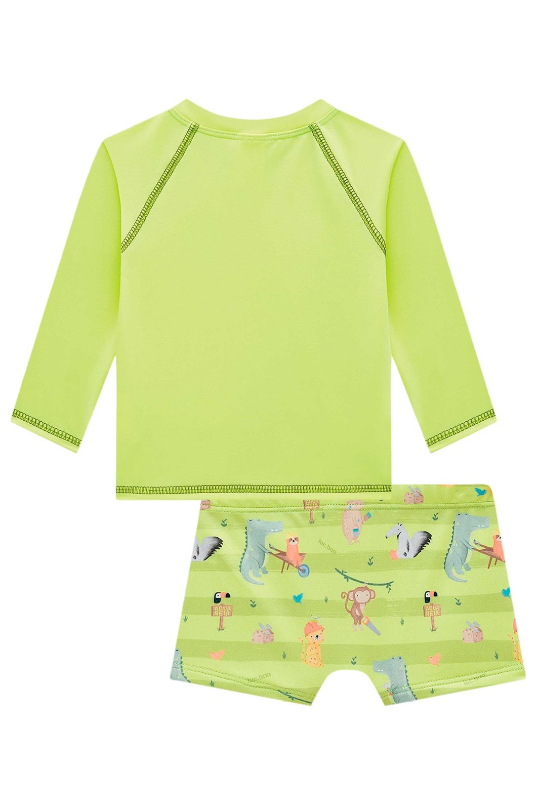 Conjunto de camiseta e sunga em malha UV dry com proteção UV 50+ 99274 LucBoo Bebê Menino Conjunto de camiseta e sunga em malha UV dry com proteção UV 50+ 99274 LucBoo Bebê Menino