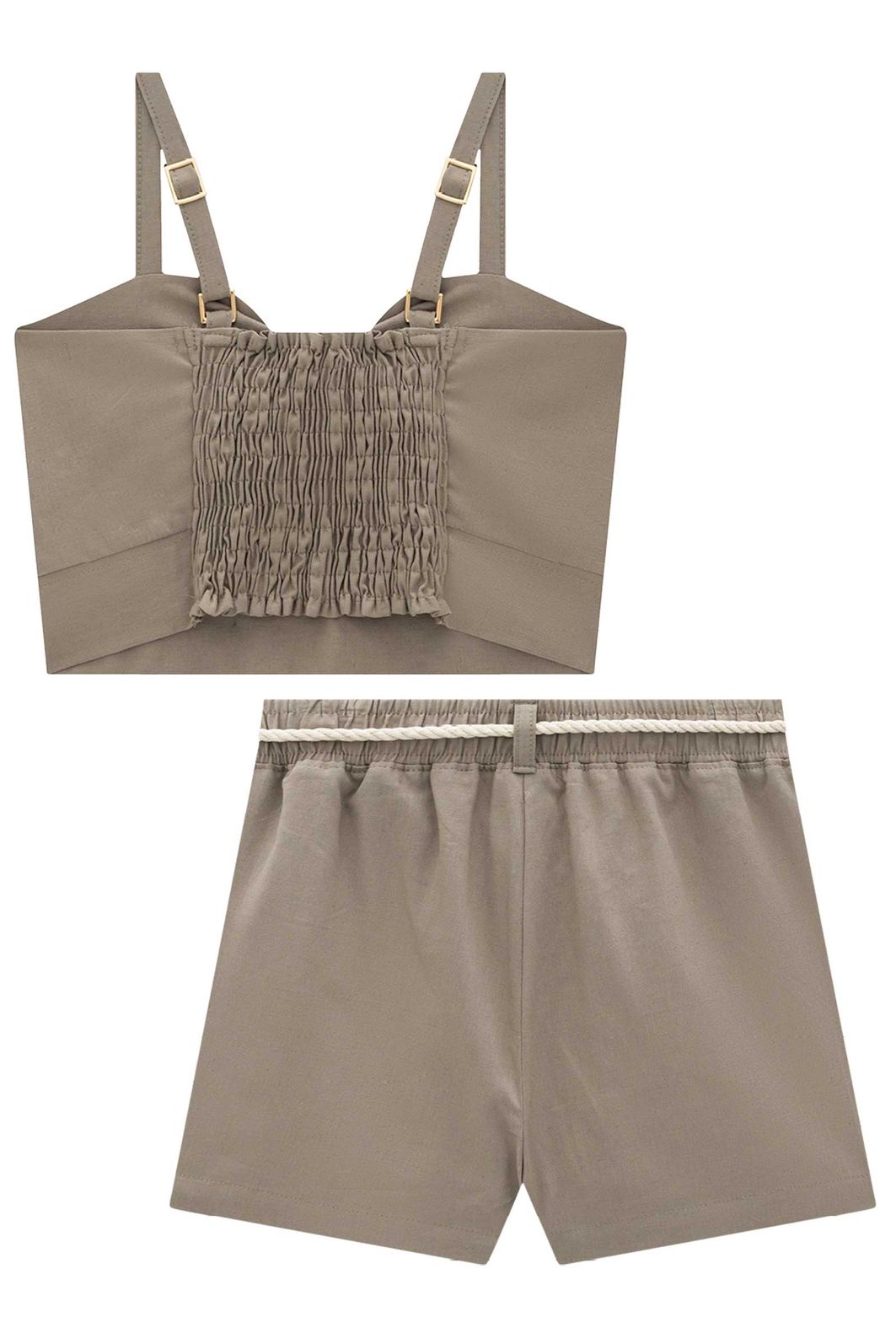 Conjunto de regata e shorts em linho santorine 92606 Lilimoon Teen Menina
