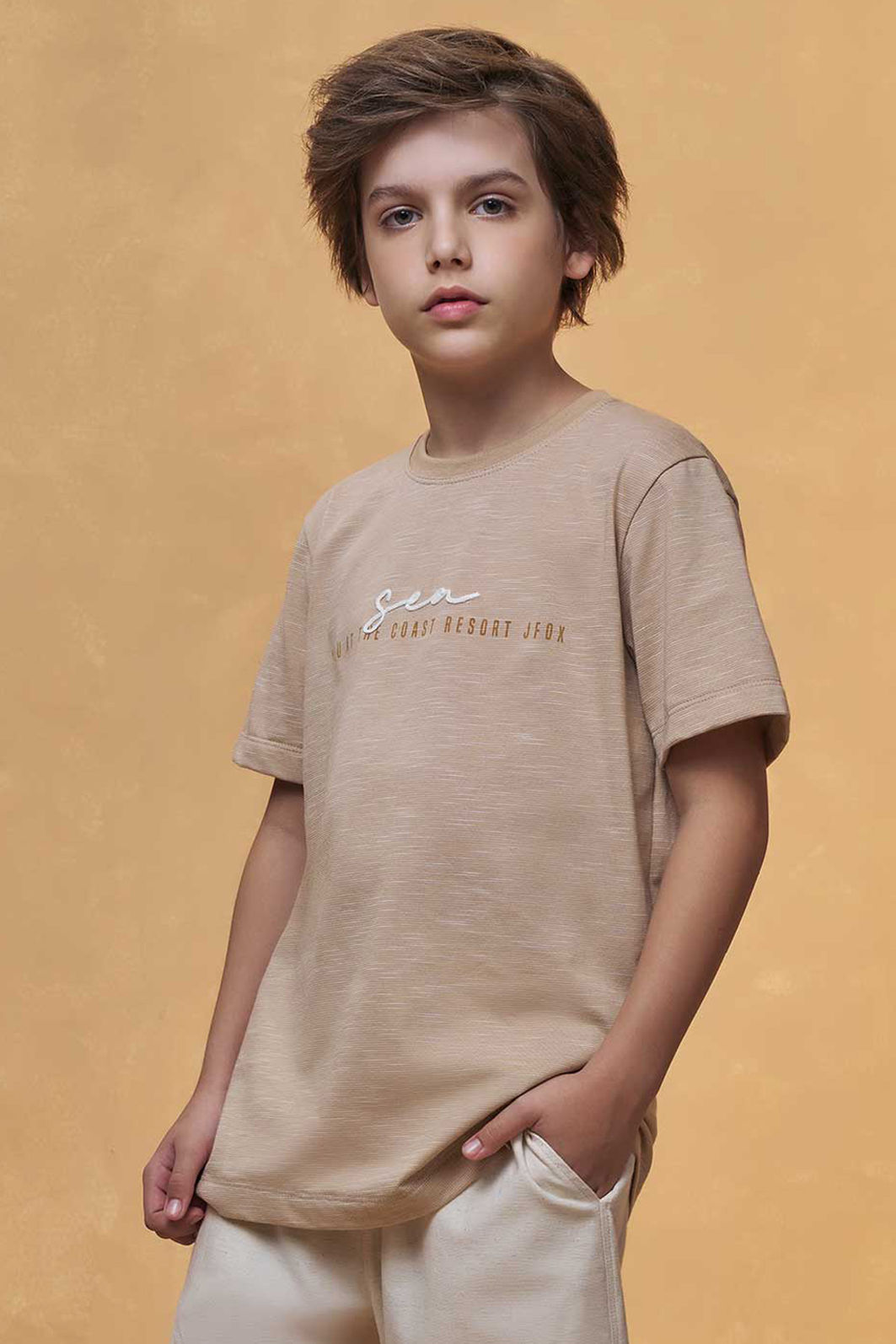 Camiseta em malha mesclada 95688 Johnny Fox Teen Menino Camiseta em malha mesclada 95688 Johnny Fox Teen Menino