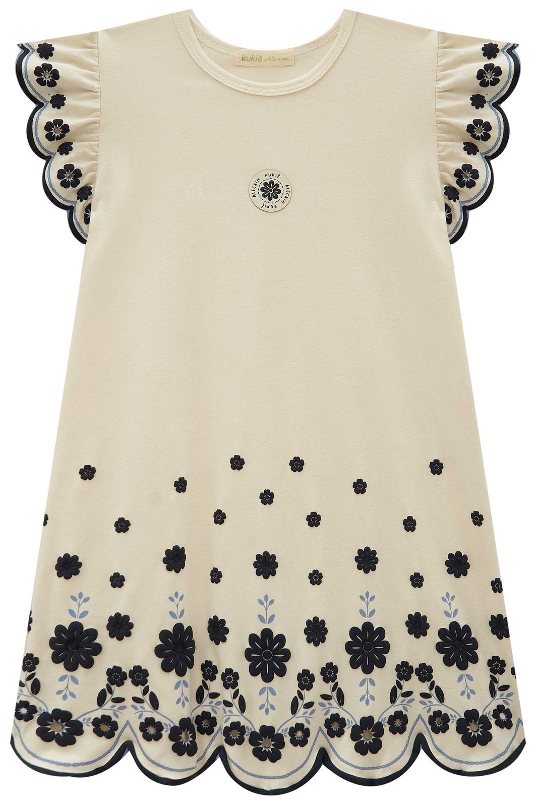 Vestido em cotton 21815 Kukiê Infantil Menina Vestido em cotton 21815 Kukiê Infantil Menina