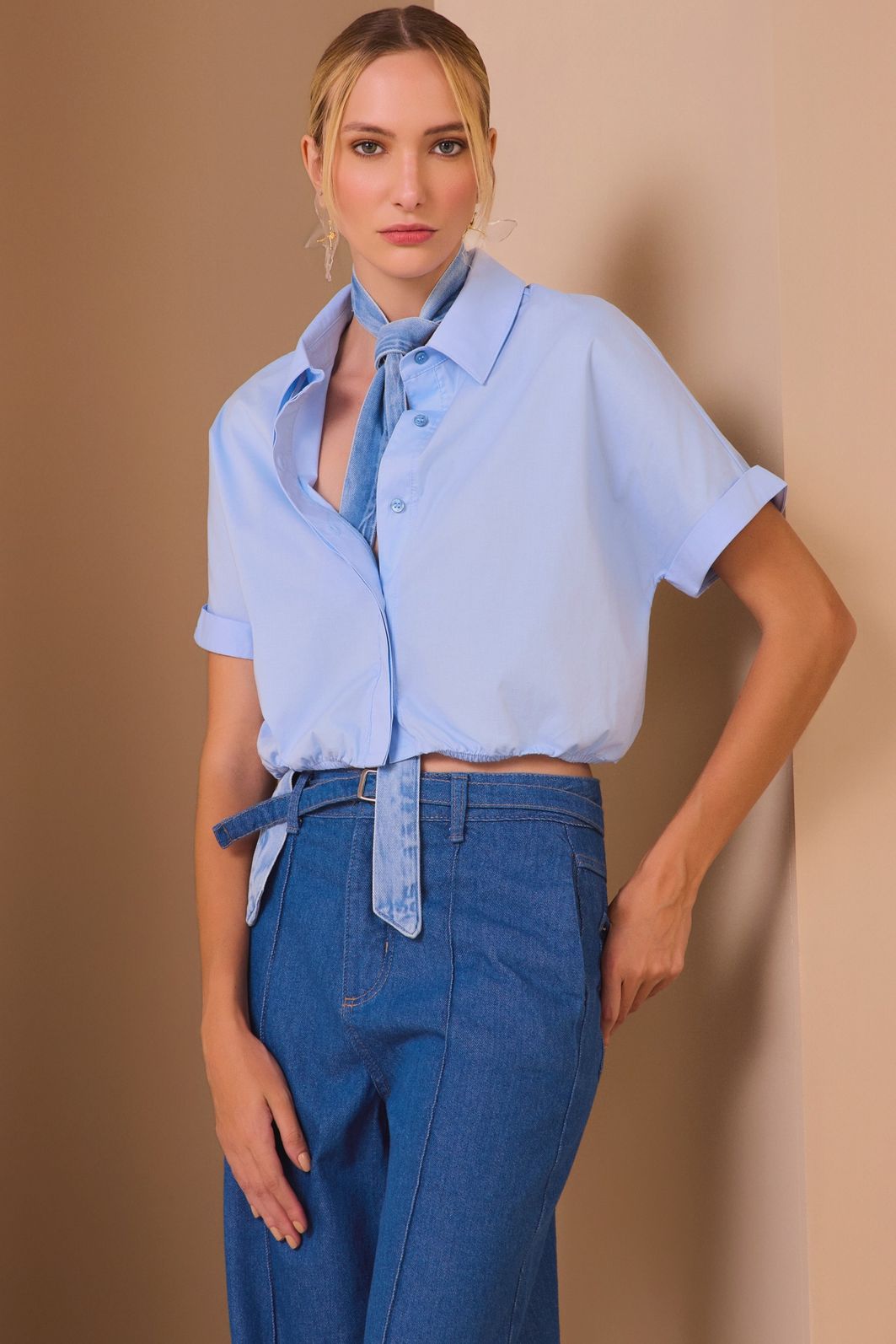 Calça reta em denim 17726 Linzzi Calça reta em denim 17726 Linzzi
