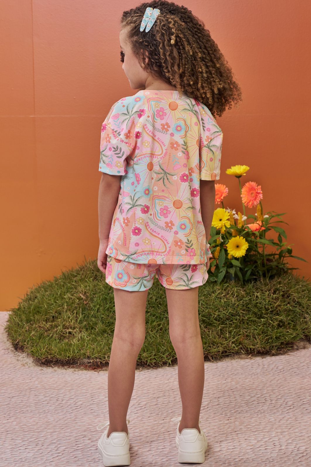 Trio de regata em canelado e shorts e kimono em malha fresh 99714 Kukiê Infantil Menina Trio de regata em canelado e shorts e kimono em malha fresh 99714 Kukiê Infantil Menina