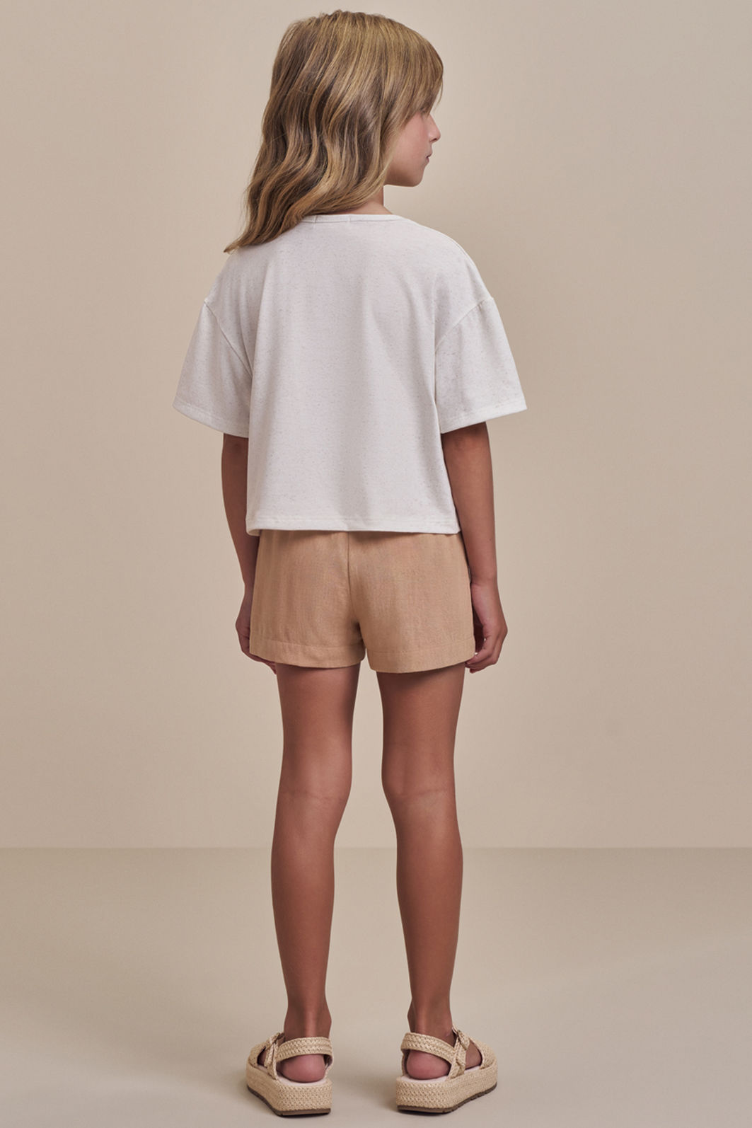 Conjunto de blusa over em malha fresh com shorts em viscose 98117 Infanti Infantil Menina