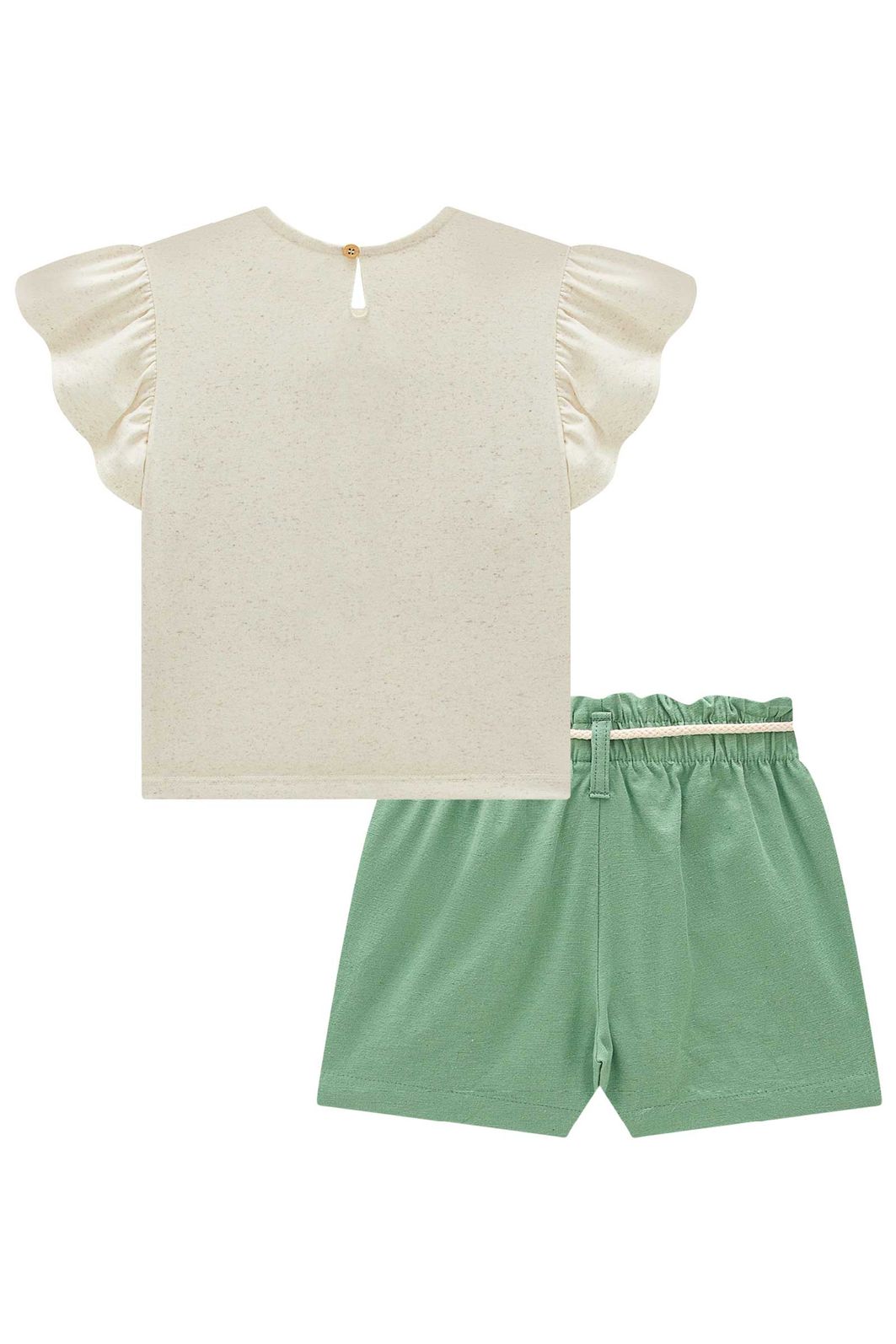Conjunto de blusa em malha fresh e shorts em linho santorini com elastano 99707 Kukiê Infantil Menina Conjunto de blusa em malha fresh e shorts em linho santorini com elastano 99707 Kukiê Infantil Menina