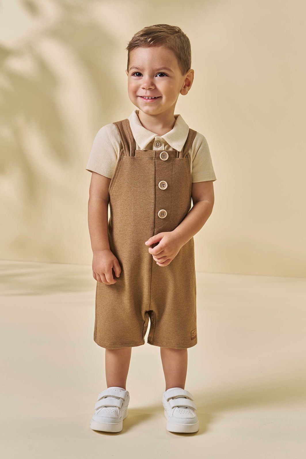 Conjunto de body polo em piquet com elastano e jardineira em cotton jeans com elastano 96232 LucBoo Bebê Menino Conjunto de body polo em piquet com elastano e jardineira em cotton jeans com elastano 96232 LucBoo Bebê Menino