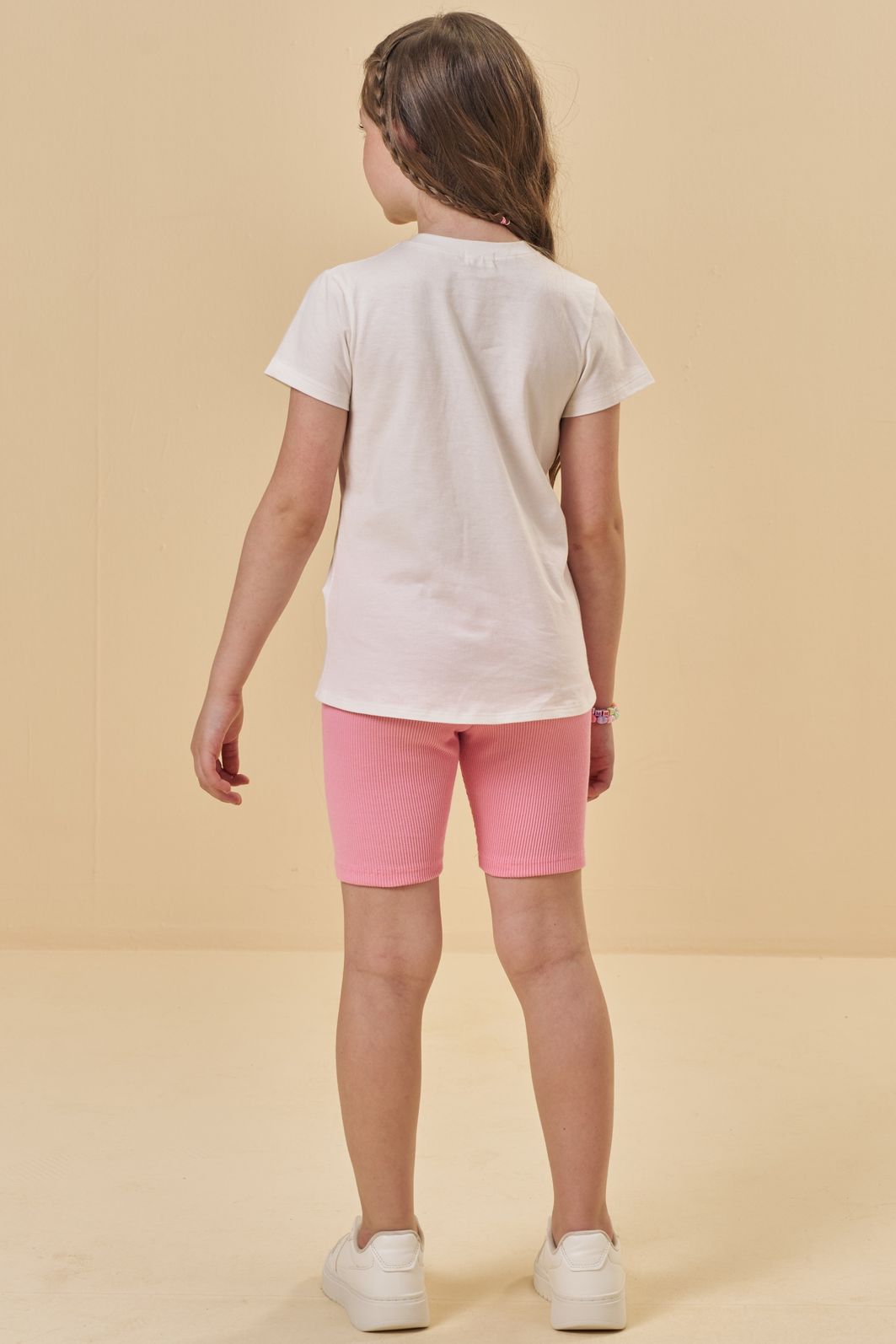 Conjunto de blusa em meia malha e bermuda biker em soft line 95541 Kukiê Infantil Menina Conjunto de blusa em meia malha e bermuda biker em soft line 95541 Kukiê Infantil Menina