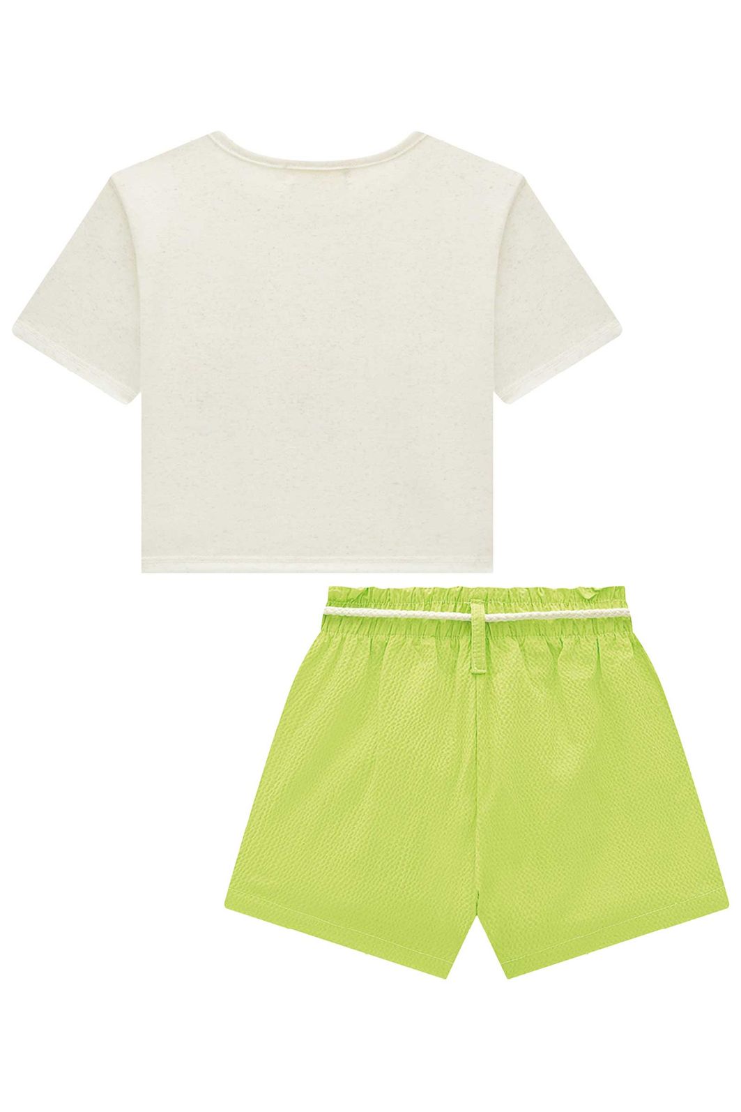 Conjunto de blusa em malha fresh e shorts em tecido texturizado 96478 Infanti Infantil Menina Conjunto de blusa em malha fresh e shorts em tecido texturizado 96478 Infanti Infantil Menina