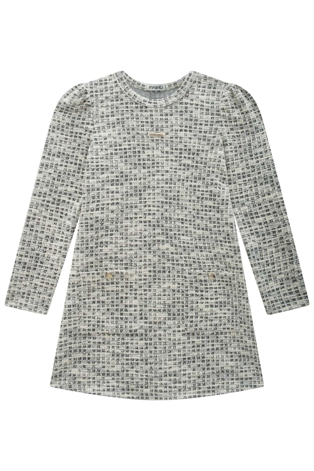Vestido em malha tweed 90333 Infanti Infantil Menina Vestido em malha tweed 90333 Infanti Infantil Menina