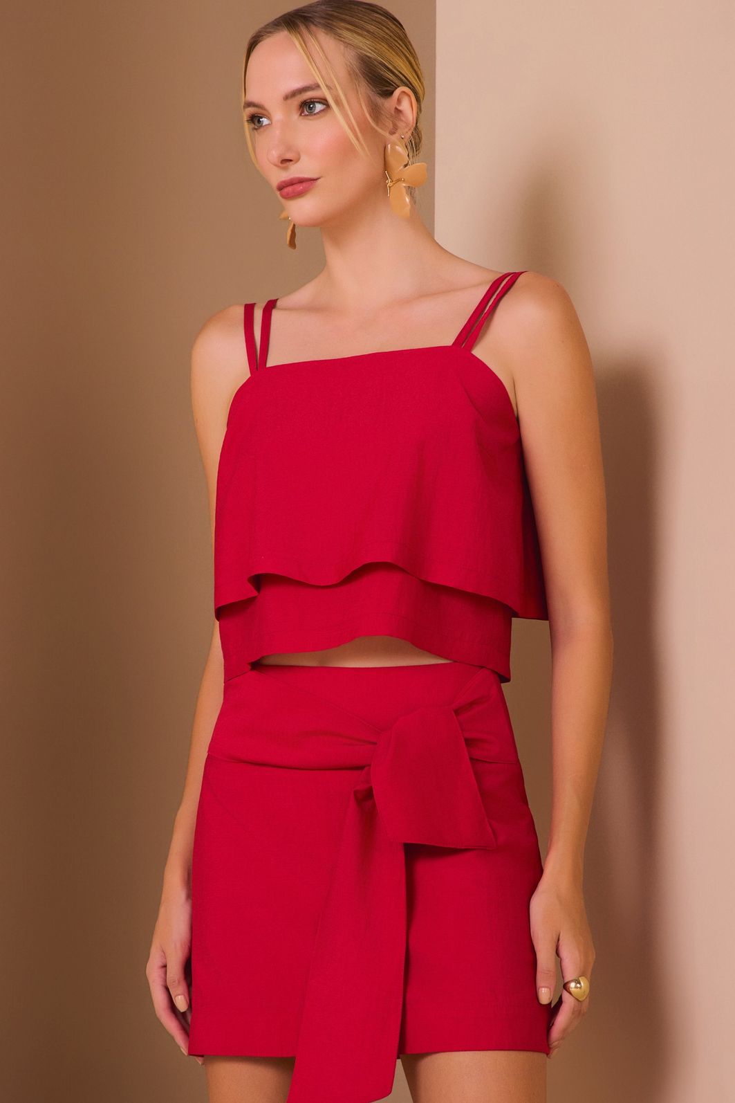 Blusa de alça em crepe de viscose rayon 98624 Linzzi Blusa de alça em crepe de viscose rayon 98624 Linzzi