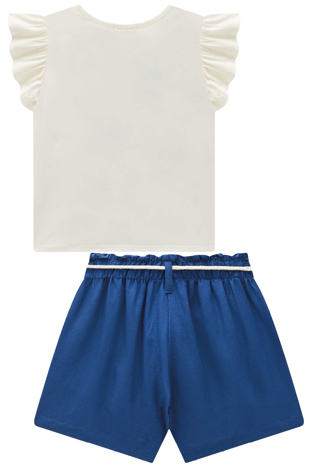 Conjunto de blusa em meia malha e shorts em blend de linho 93332 Infanti Infantil Menina Conjunto de blusa em meia malha e shorts em blend de linho 93332 Infanti Infantil Menina