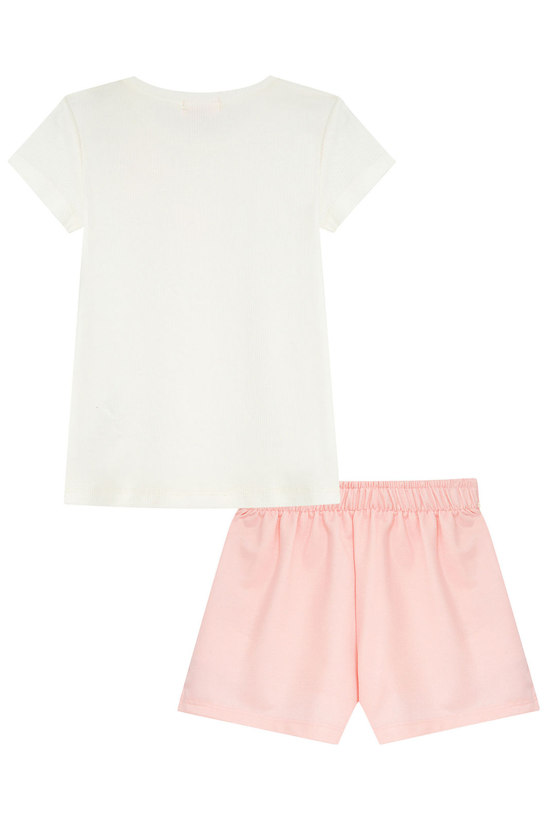 Conjunto de blusa em canelado e shorts em malha twill brilho 93662 Kukiê Infantil Menina Conjunto de blusa em canelado e shorts em malha twill brilho 93662 Kukiê Infantil Menina