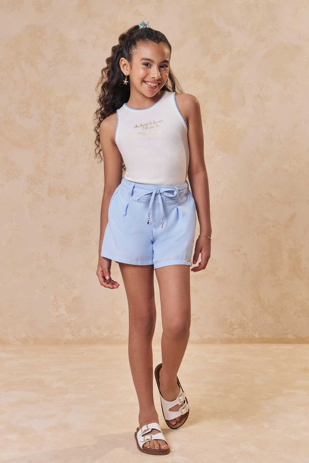 Conjunto de regata em canelado liz e shorts em tecido new positano 95495 Lilimoon Teen Menina Conjunto de regata em canelado liz e shorts em tecido new positano 95495 Lilimoon Teen Menina