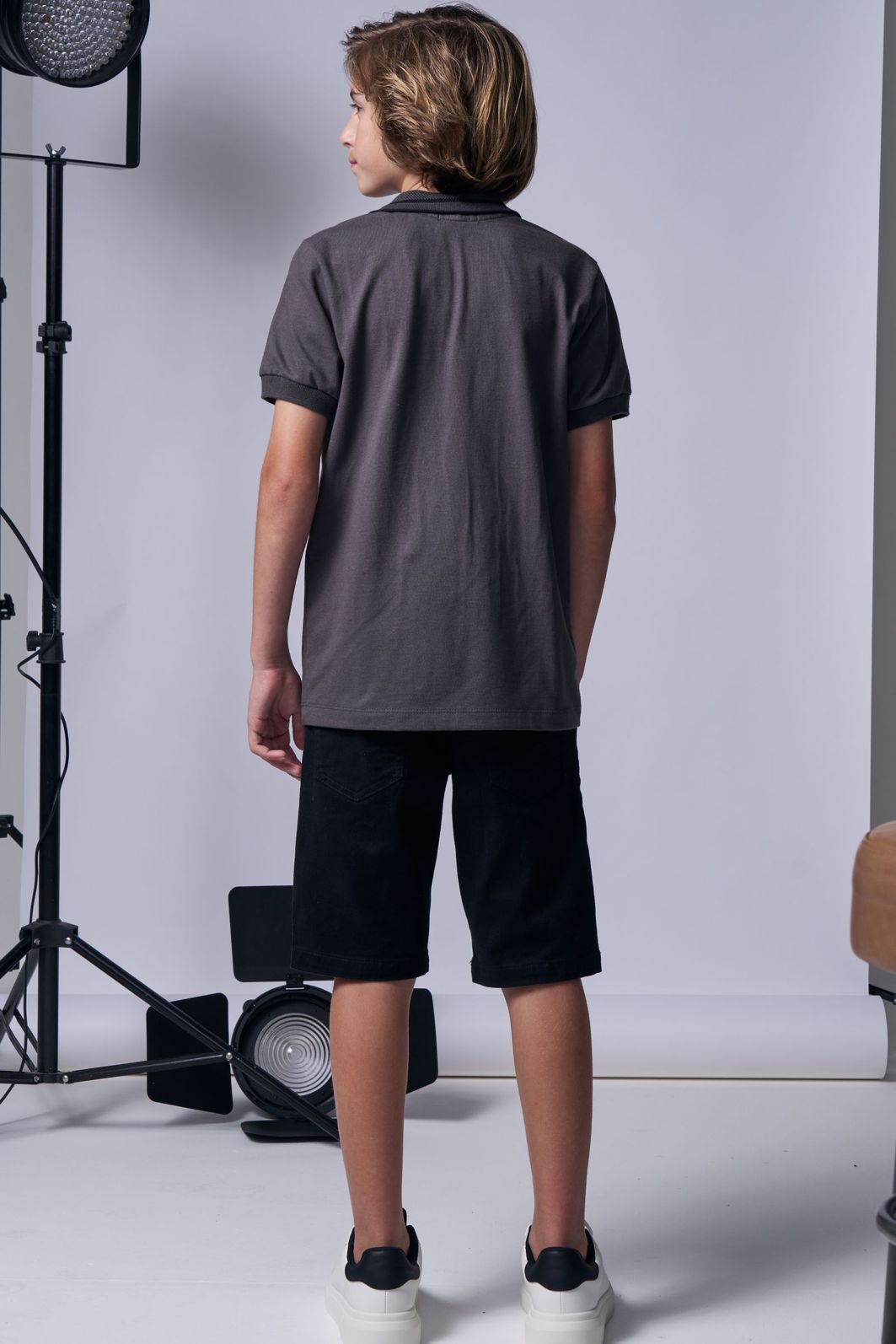 Camisa polo em piquet com elastano 96037 Johnny Fox Teen Menino Camisa polo em piquet com elastano 96037 Johnny Fox Teen Menino