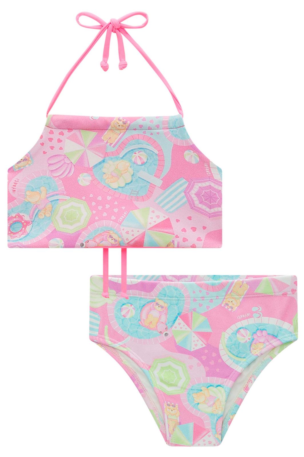 Biquíni reversível em malha UV dry com proteção UV 50+ 98406 Infanti Infantil Menina Biquíni reversível em malha UV dry com proteção UV 50+ 98406 Infanti Infantil Menina