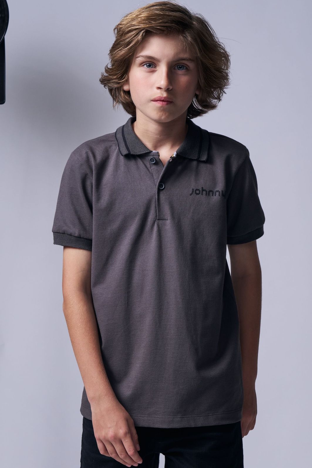 Camisa polo em piquet com elastano 96037 Johnny Fox Teen Menino Camisa polo em piquet com elastano 96037 Johnny Fox Teen Menino