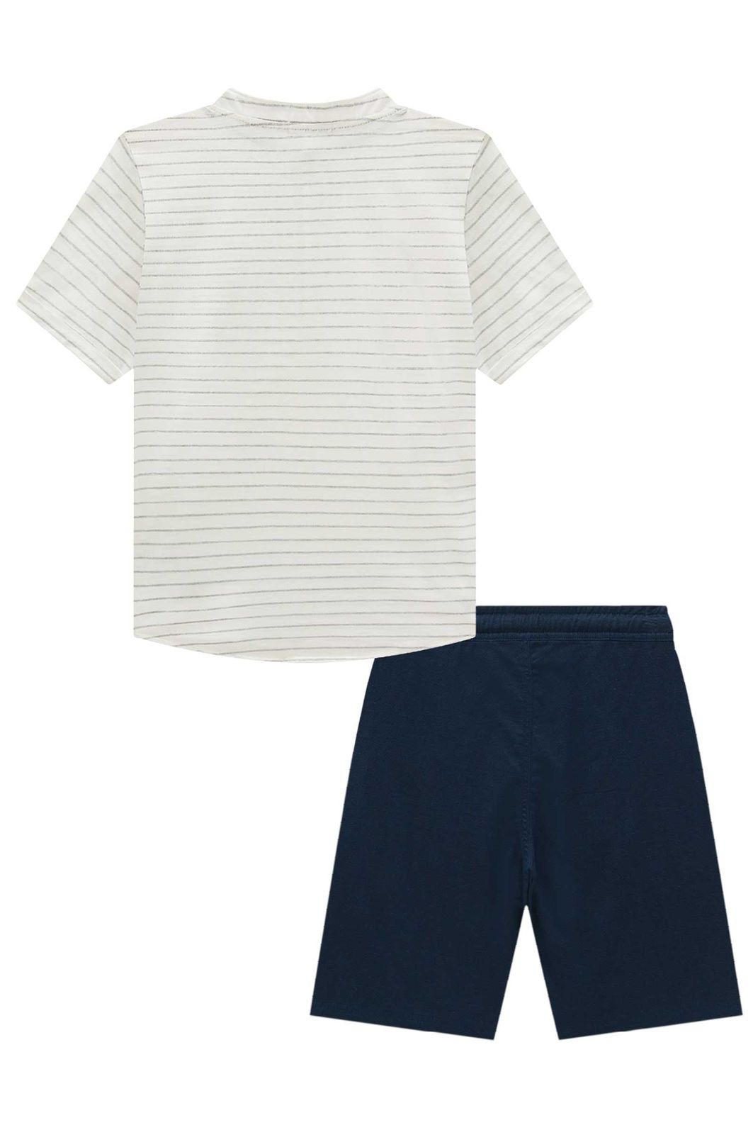 Conjunto de bata em malha pontilhada e bermuda em linho santorine com elastano 95695 Johnny Fox Teen Menino Conjunto de bata em malha pontilhada e bermuda em linho santorine com elastano 95695 Johnny Fox Teen Menino
