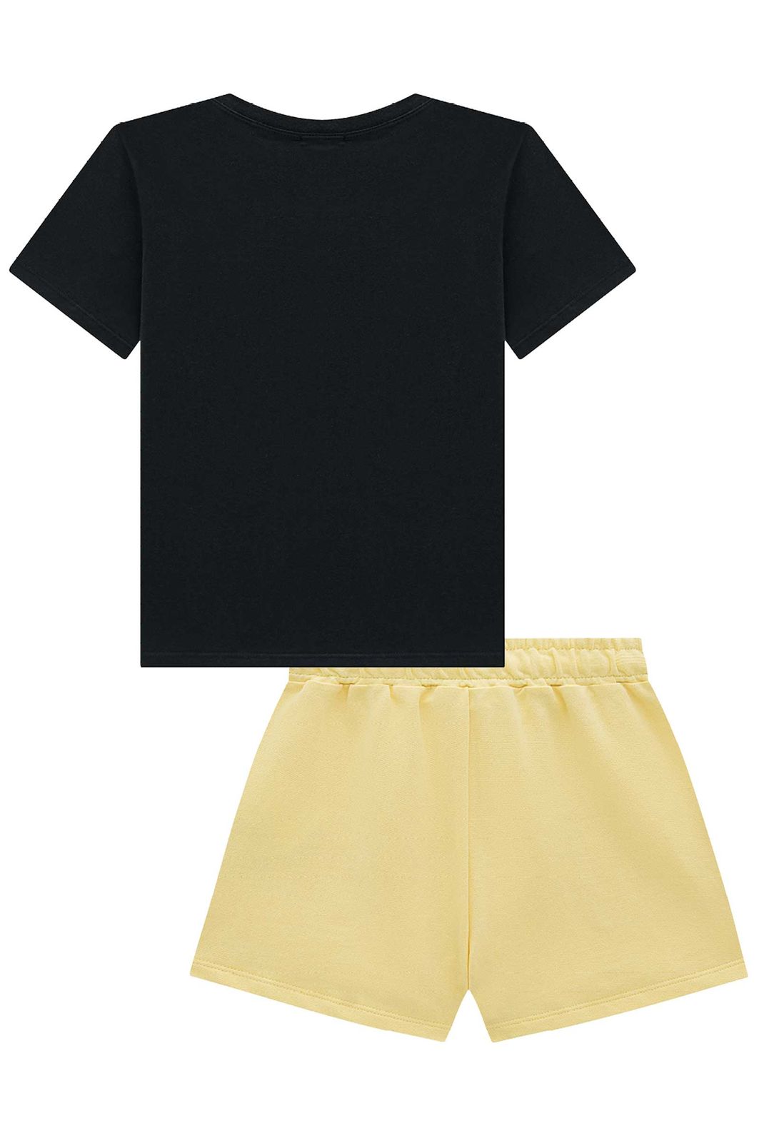 Conjunto de blusa em meia malha e shorts em moletom sem pelúcia 96985 Vic Teen Menina