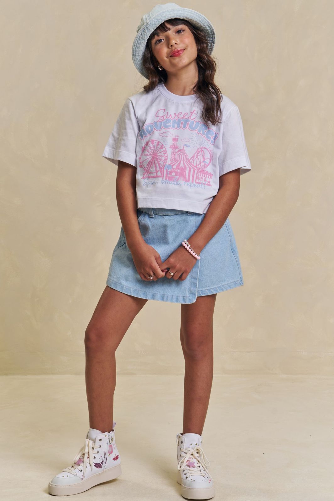 Short saia em jeans zef 94371 Lilimoon Teen Menina Short saia em jeans zef 94371 Lilimoon Teen Menina