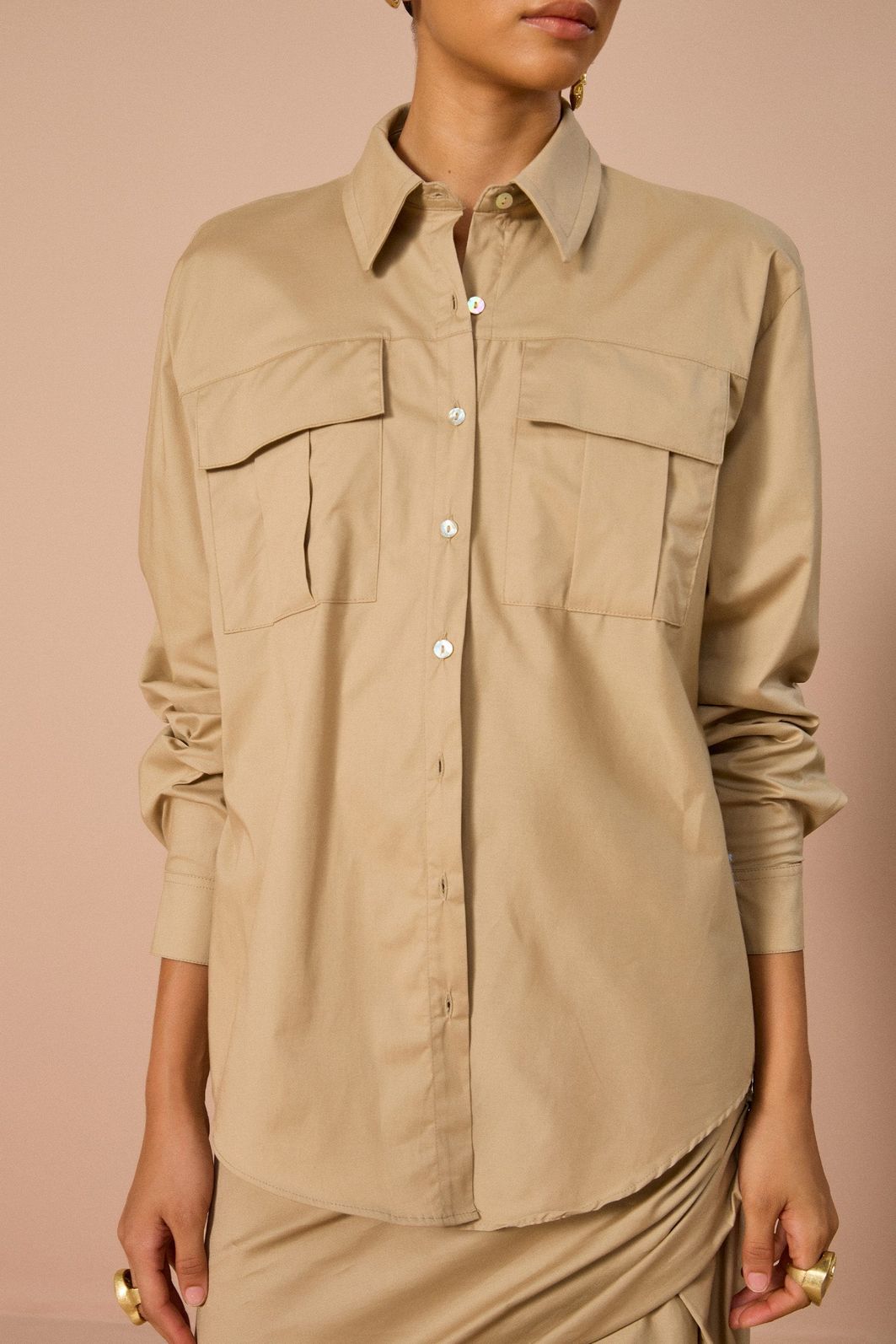Camisa em tricoline com elastano 83776 Linzzi Camisa em tricoline com elastano 83776 Linzzi