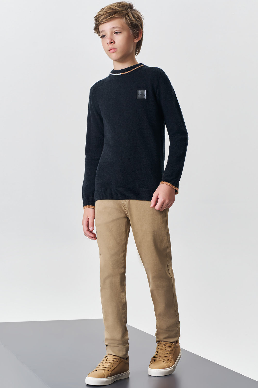 Calça skinny em sarja stretch com elastano 89377 Johnny Fox Teen Menino Calça skinny em sarja stretch com elastano 89377 Johnny Fox Teen Menino