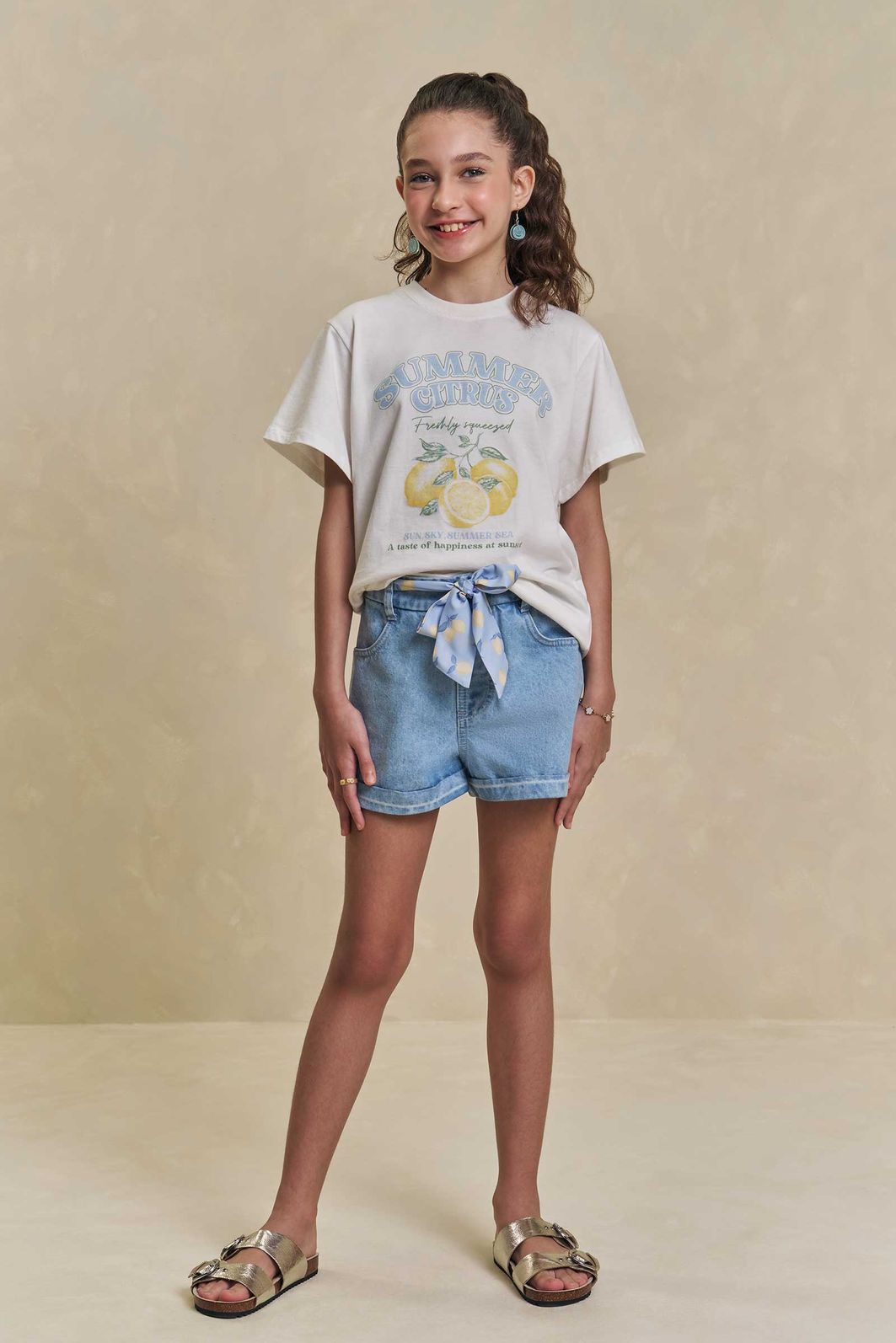 Shorts em jeans arkansas 94604 Lilimoon Teen Menina