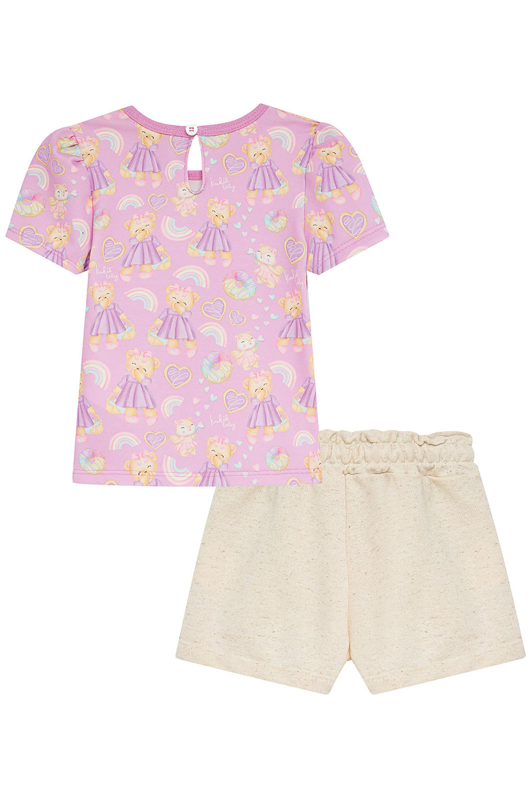 Conjunto de blusa em malha power e short saia em moletom sem pelúcia 94198 Kukiê Infantil Menina Conjunto de blusa em malha power e short saia em moletom sem pelúcia 94198 Kukiê Infantil Menina