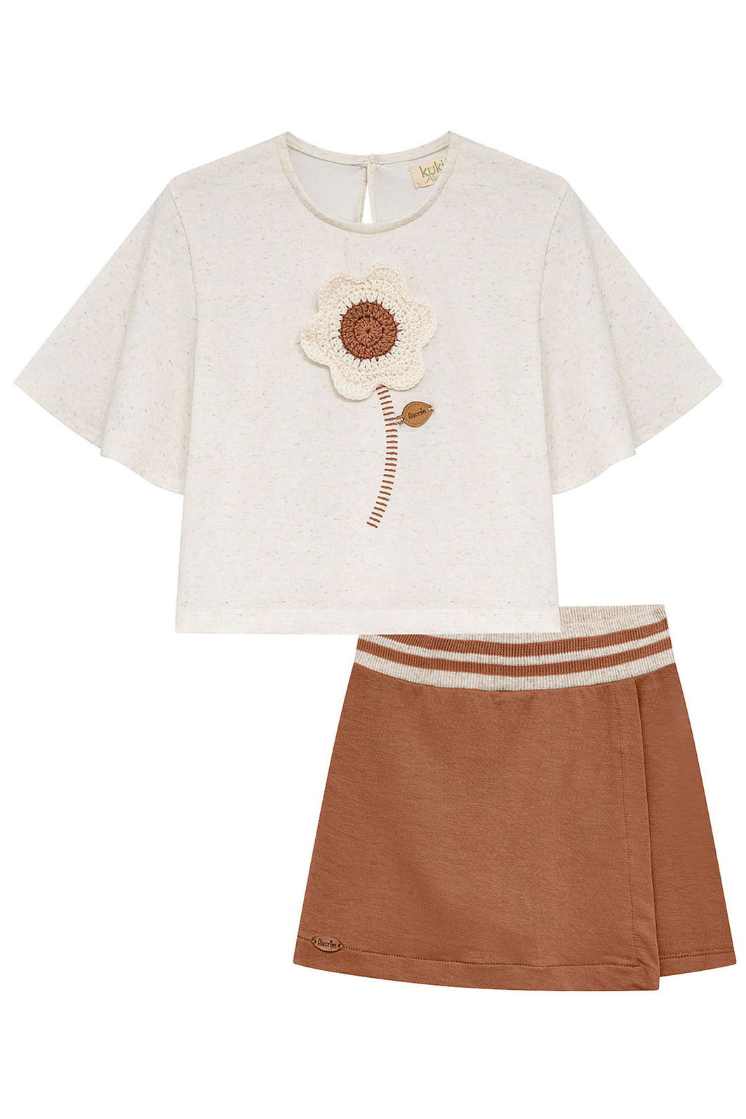 Conjunto de blusa em malha fresh e short saia em molevisco 95054 Kukiê Infantil Menina Conjunto de blusa em malha fresh e short saia em molevisco 95054 Kukiê Infantil Menina