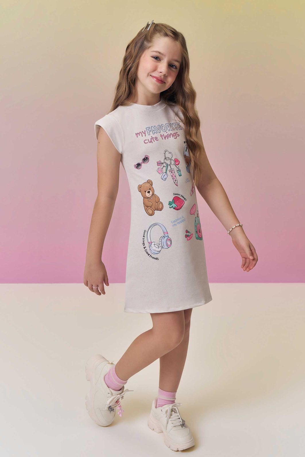Vestido em molecotton 96995 Vic Teen Menina Vestido em molecotton 96995 Vic Teen Menina