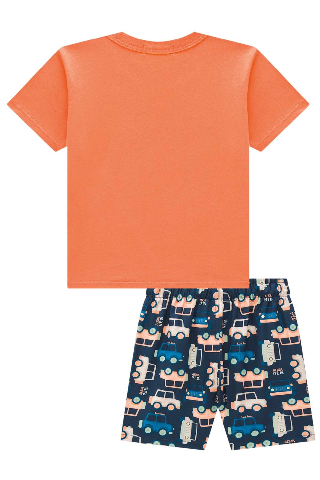 Conjunto de camiseta em meia malha e bermuda em nylon ergonomic com elastano 95041 LucBoo Infantil Menino Conjunto de camiseta em meia malha e bermuda em nylon ergonomic com elastano 95041 LucBoo Infantil Menino