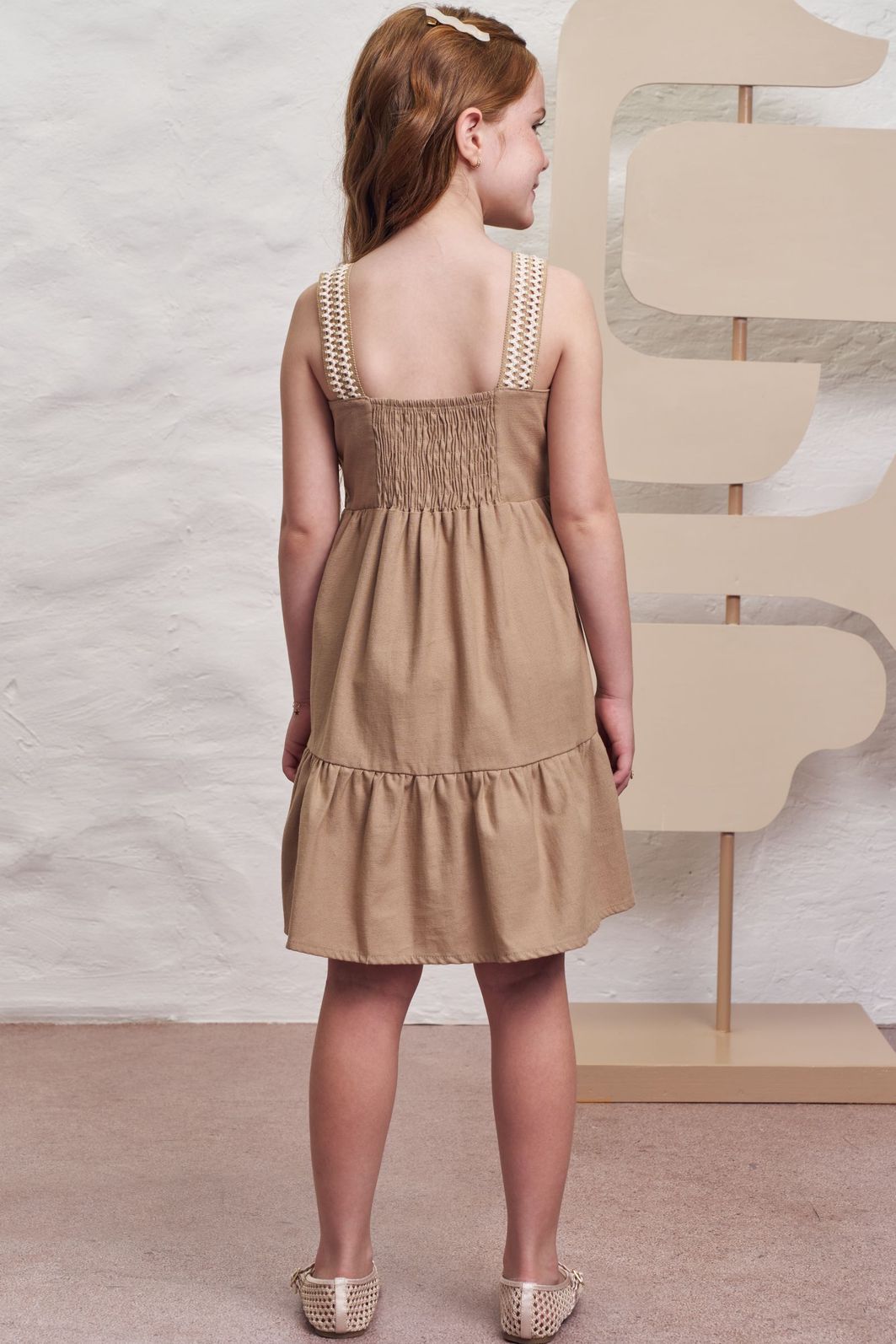 Vestido em linho santorine com elastano 98360 Infanti Infantil Menina Vestido em linho santorine com elastano 98360 Infanti Infantil Menina
