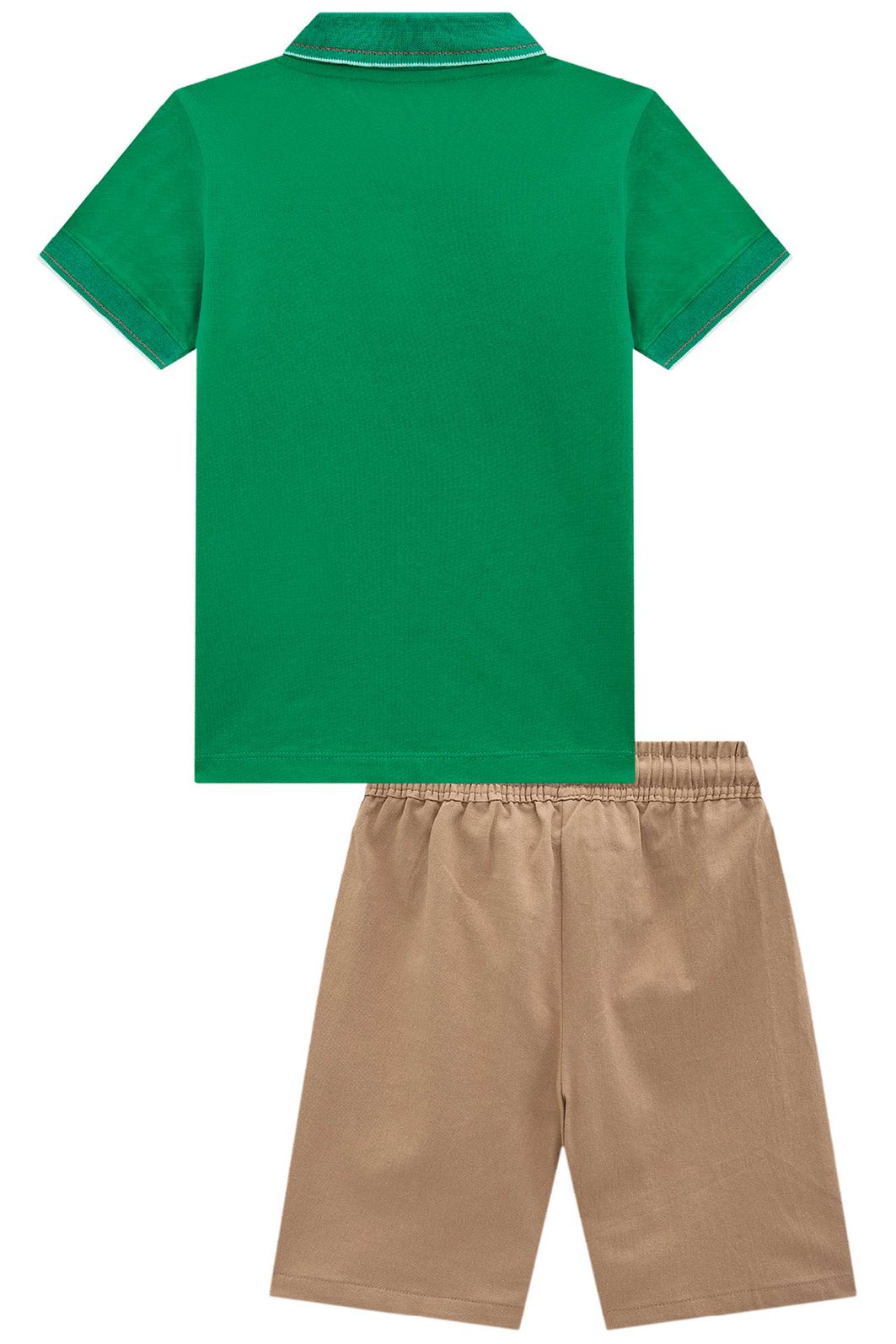 Conjunto de camisa polo em meia malha e bermuda em sarja girassol com elastano 98440 LucBoo Infantil Menino Conjunto de camisa polo em meia malha e bermuda em sarja girassol com elastano 98440 LucBoo Infantil Menino
