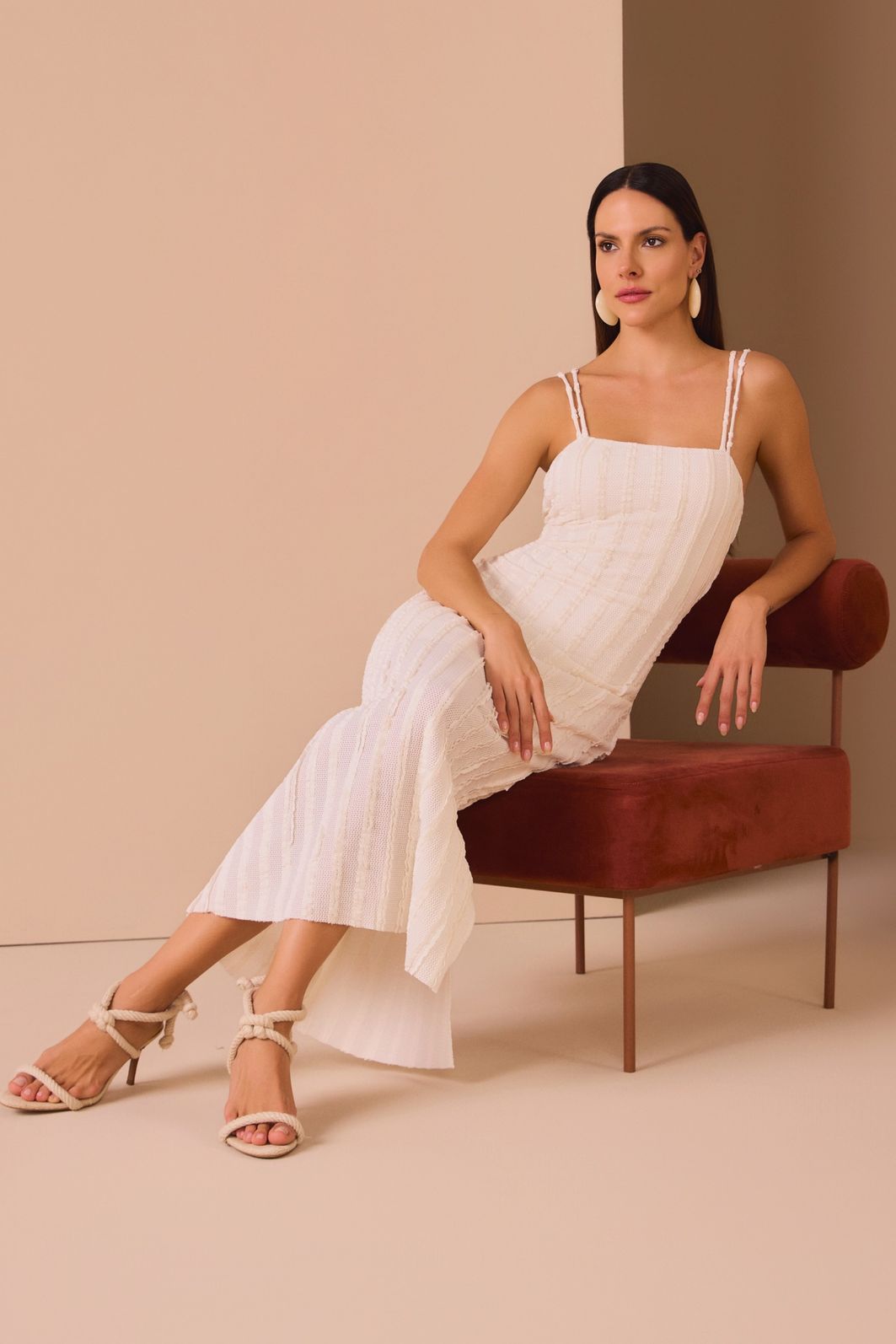 Vestido maxi midi em malha texturizada com elastano 97876 Linzzi Vestido maxi midi em malha texturizada com elastano 97876 Linzzi