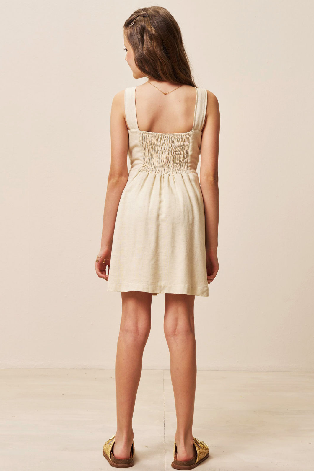Vestido em blend de linho e viscose 96293 Vic Teen Menina Vestido em blend de linho e viscose 96293 Vic Teen Menina