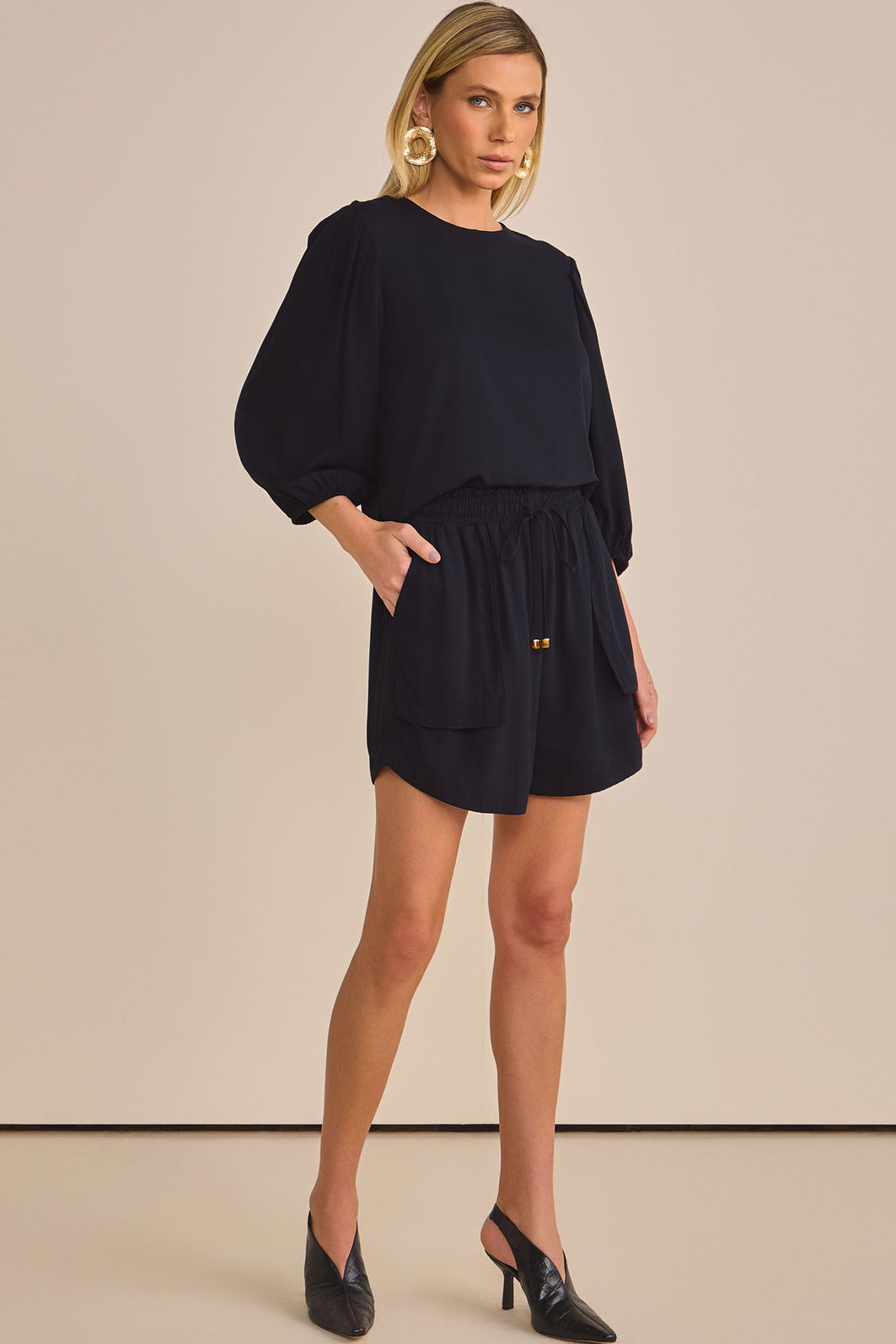 Shorts em blend de viscose 91876 Linzzi