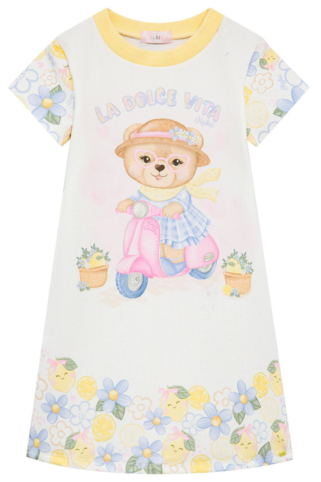 Vestido em molecotton 95569 Kukiê Infantil Menina Vestido em molecotton 95569 Kukiê Infantil Menina
