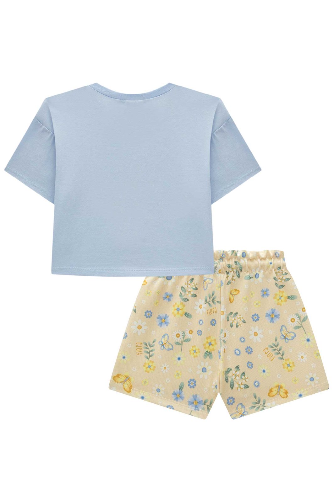 Conjunto de blusa em meia malha e shorts em molecotton 94944 Infanti Infantil Menina Conjunto de blusa em meia malha e shorts em molecotton 94944 Infanti Infantil Menina