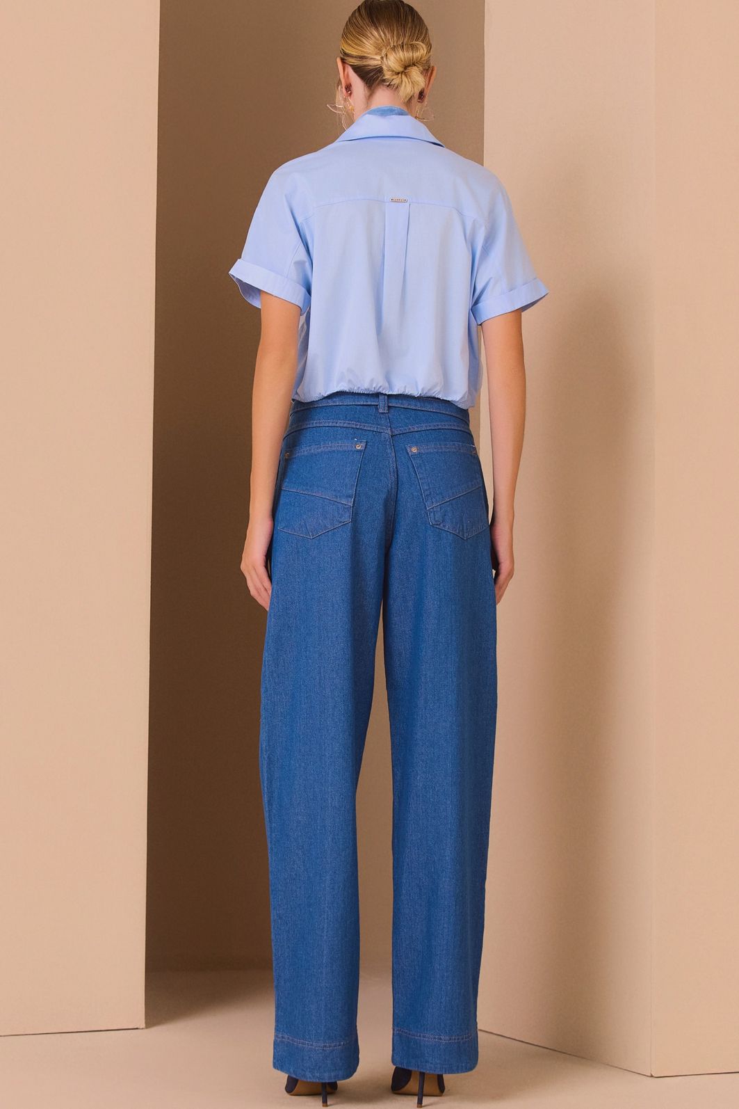 Calça reta em denim 17726 Linzzi Calça reta em denim 17726 Linzzi