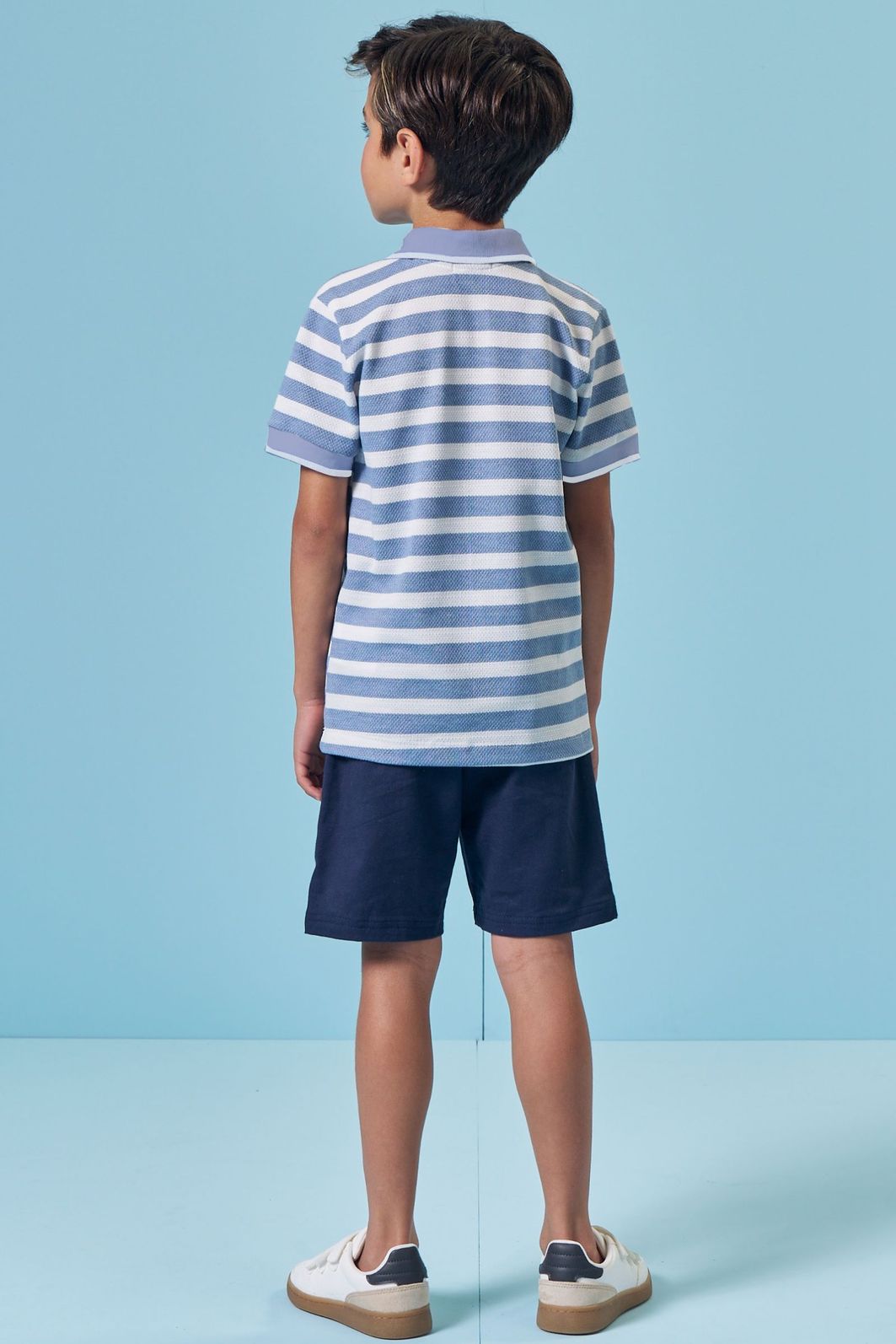 Conjunto de camisa polo em malha brizza e bermuda em sarja girassol com elastano 96015 LucBoo Infantil Menino Conjunto de camisa polo em malha brizza e bermuda em sarja girassol com elastano 96015 LucBoo Infantil Menino