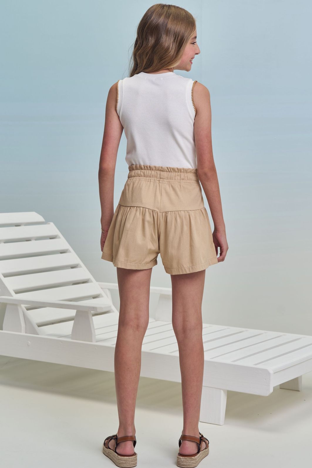 Conjunto de regata em canelado liz e shorts em linho santorine com elastano 99339 Lilimoon Teen Menina Conjunto de regata em canelado liz e shorts em linho santorine com elastano 99339 Lilimoon Teen Menina