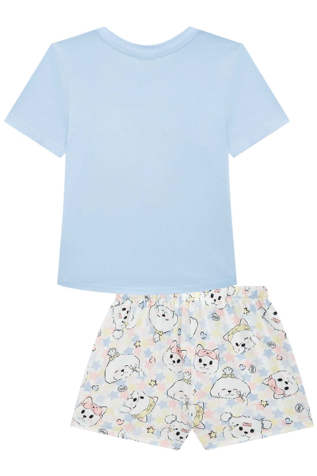 Conjunto de pijama com blusa em meia malha e shorts em malha fresh 95091 Vic Teen Menina Conjunto de pijama com blusa em meia malha e shorts em malha fresh 95091 Vic Teen Menina