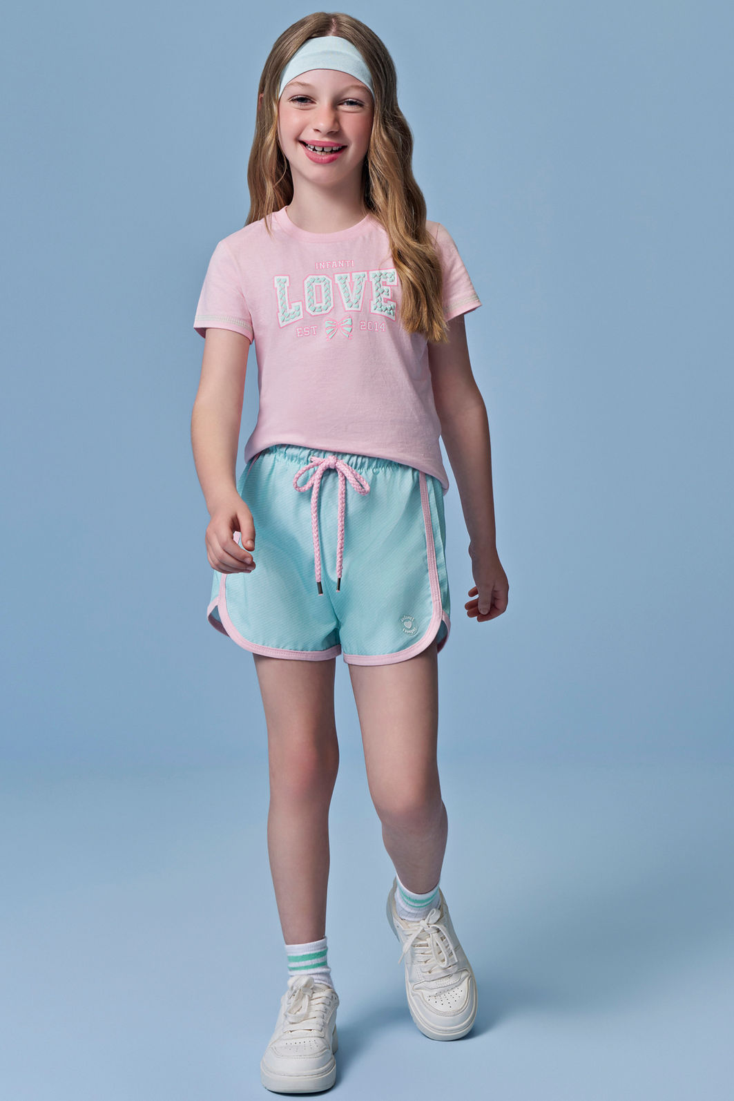 Conjunto de blusa em meia malha e shorts em ergonomic 96330 Infanti Infantil Menina Conjunto de blusa em meia malha e shorts em ergonomic 96330 Infanti Infantil Menina