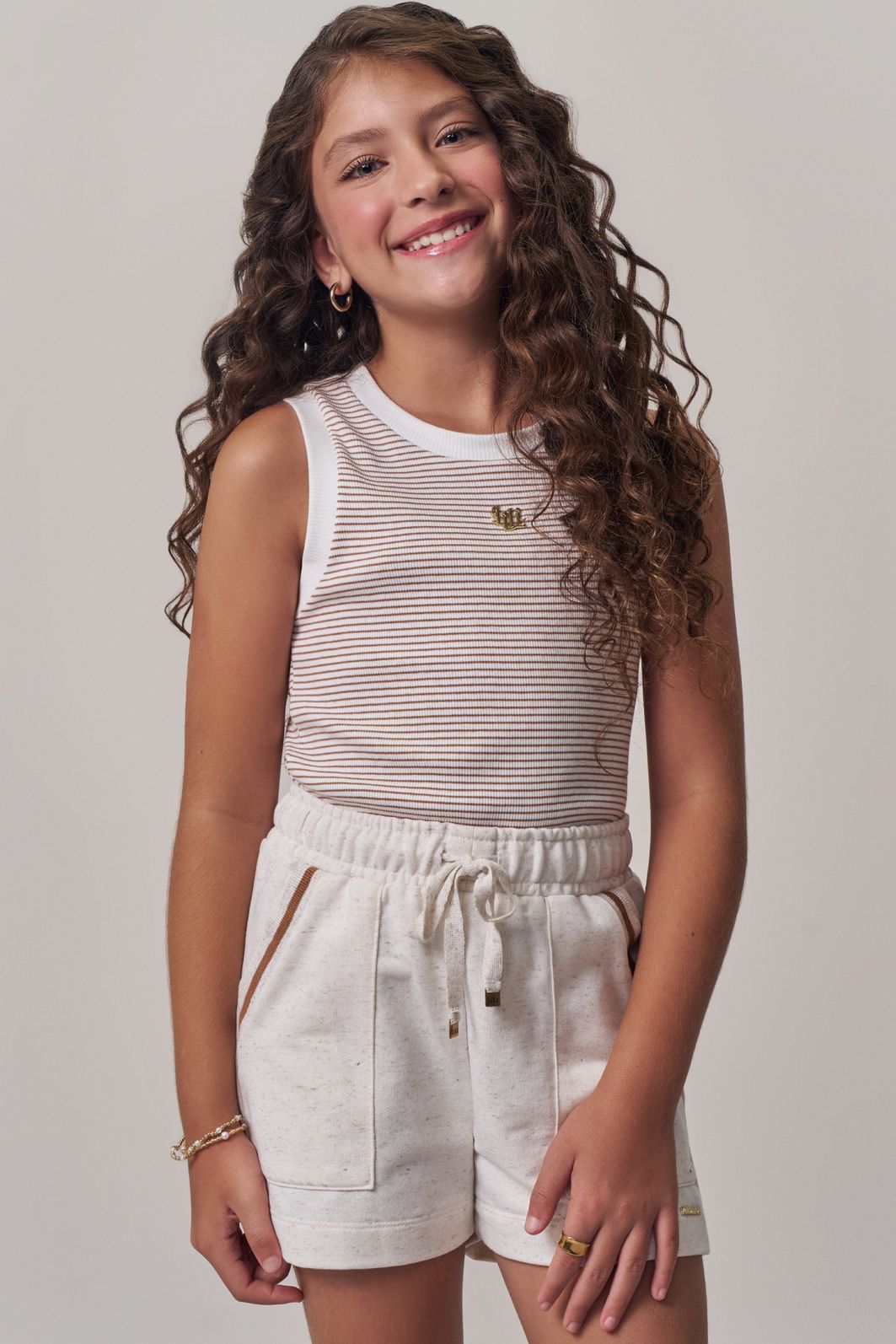 Regata em canelado listrado 97962 Lilimoon Teen Menina Regata em canelado listrado 97962 Lilimoon Teen Menina
