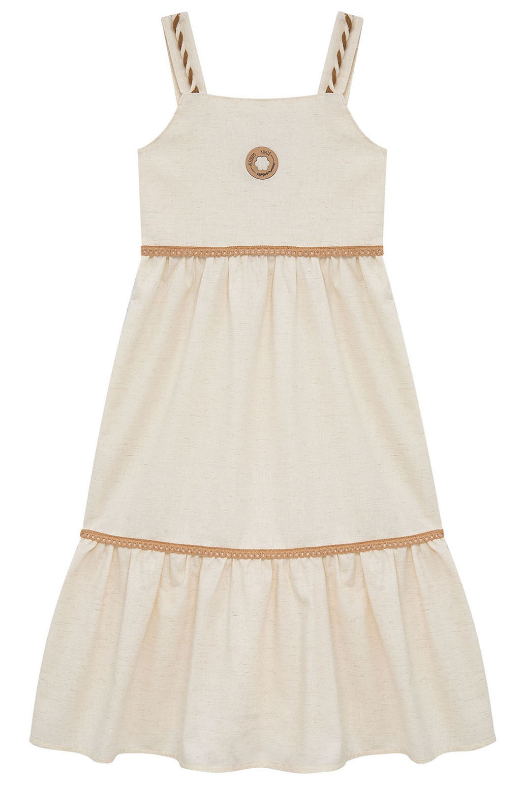 Vestido midi em linho deluxe 94261 Kukiê Infantil Menina Vestido midi em linho deluxe 94261 Kukiê Infantil Menina