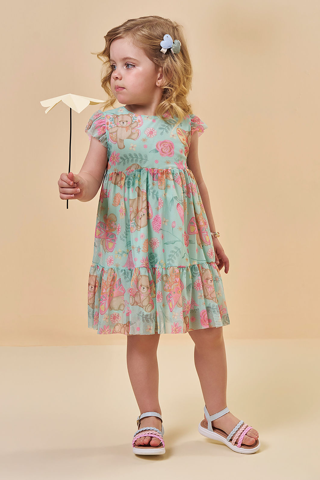 Vestido em tule com elastano 95543 Kukiê Infantil Menina Vestido em tule com elastano 95543 Kukiê Infantil Menina