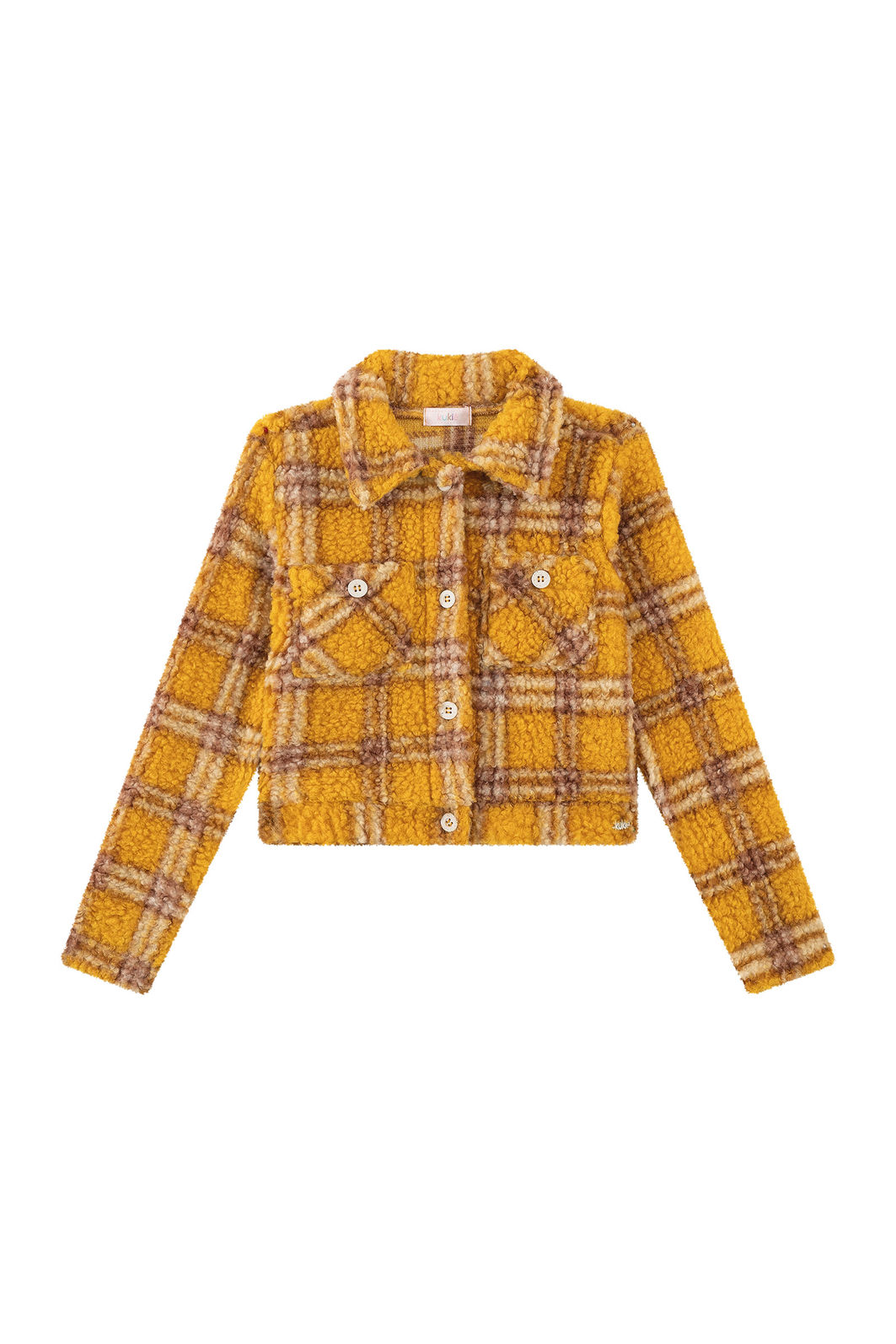 Casaco boxy em pelo xadrez 92737 Kukiê Infantil Menina Casaco boxy em pelo xadrez 92737 Kukiê Infantil Menina