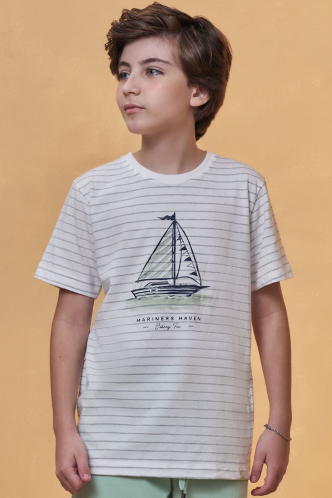 Camiseta em malha pontilhada 96377 Johnny Fox Teen Menino Camiseta em malha pontilhada 96377 Johnny Fox Teen Menino