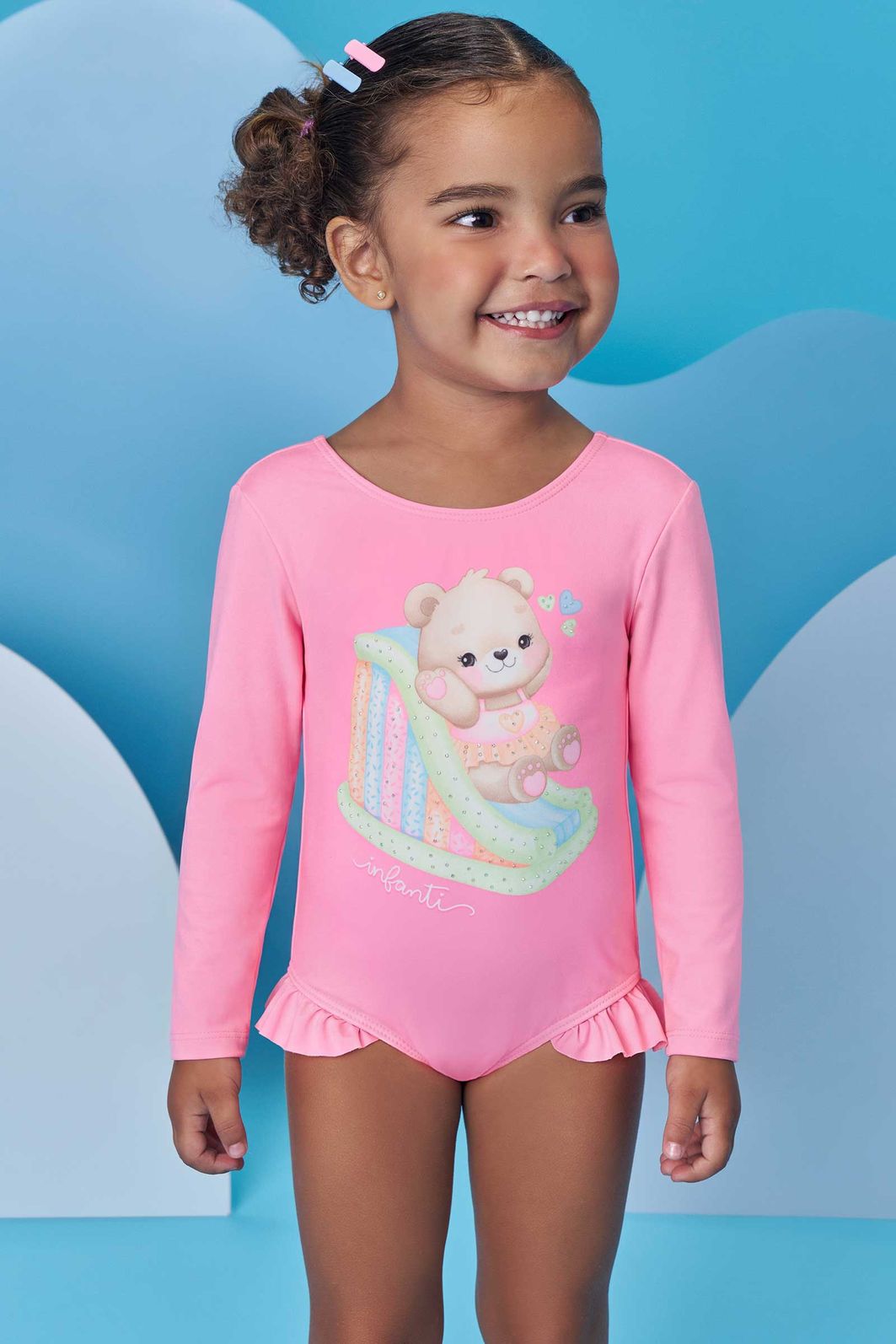 Maiô em malha UV dry com proteção UV 50+ 99157 Infanti Infantil Menina Maiô em malha UV dry com proteção UV 50+ 99157 Infanti Infantil Menina