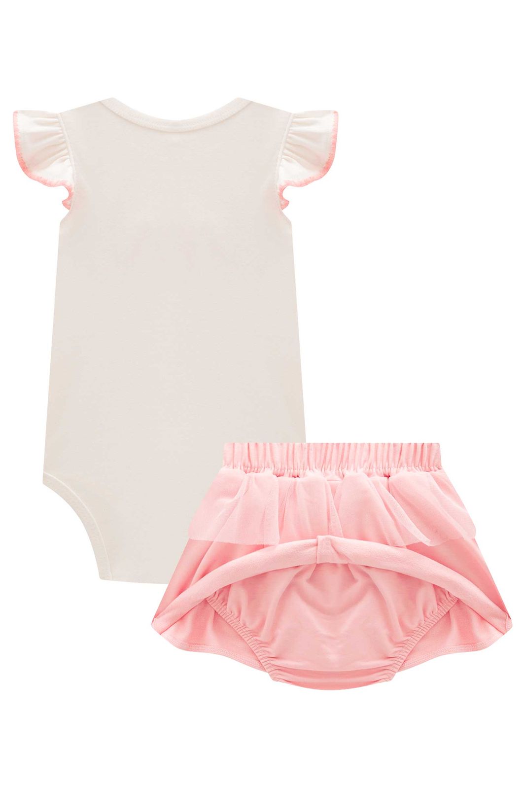 Conjunto de body em suedine e saia com calcinha em molevisco e tule com elastano 98595 Infanti Bebê Menina Conjunto de body em suedine e saia com calcinha em molevisco e tule com elastano 98595 Infanti Bebê Menina