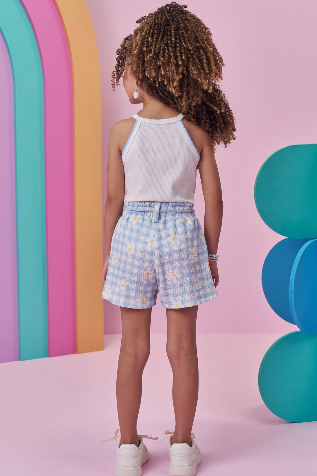 Conjunto de regata em canelado e shorts em malha textura 98456 Kukiê Infantil Menina Conjunto de regata em canelado e shorts em malha textura 98456 Kukiê Infantil Menina