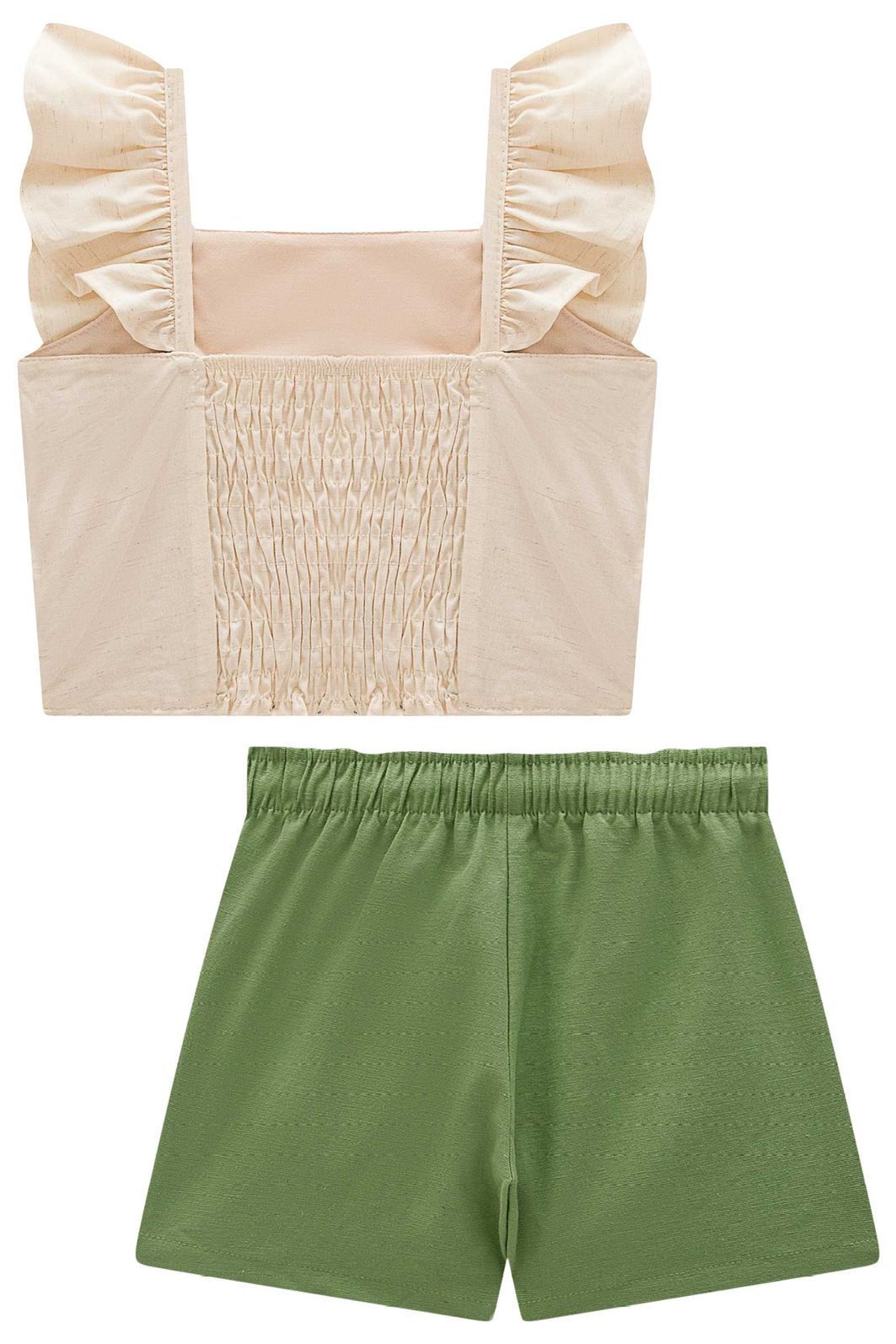 Conjunto de blusa em linho deluxe e shorts em linho com elastano 98552 Infanti Infantil Menina Conjunto de blusa em linho deluxe e shorts em linho com elastano 98552 Infanti Infantil Menina